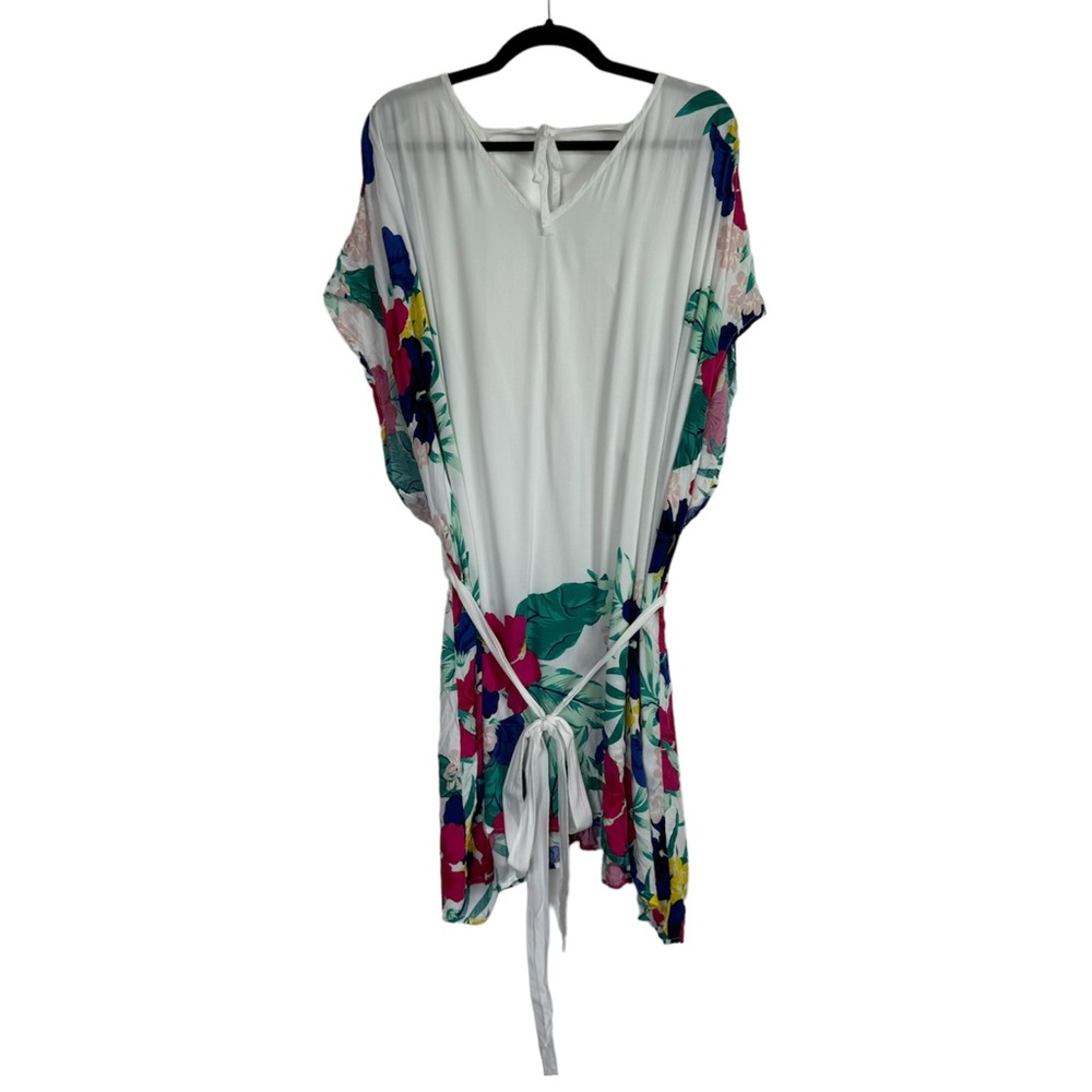 Swim by Cacique Coverup Floral Lightweight Pullover Tie Waist